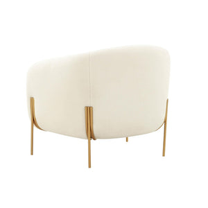 TOV Furniture Kandra Cream Shearling Accent Chair - Cozy Modern Design with Matte Gold Legs for Stylish Interiors TOV-IHS68629