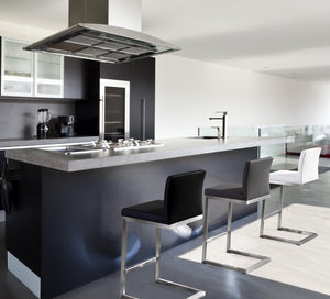 TOV Furniture Parma Performance Vegan Leather Counter Stool Set of 2 – Stylish Comfort for Modern Spaces Black TOV-K3604