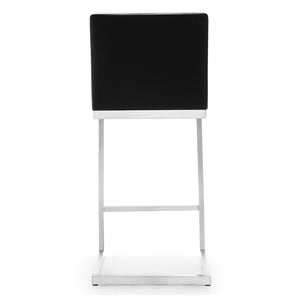 TOV Furniture Parma Performance Vegan Leather Counter Stool Set of 2 – Stylish Comfort for Modern Spaces Black TOV-K3604