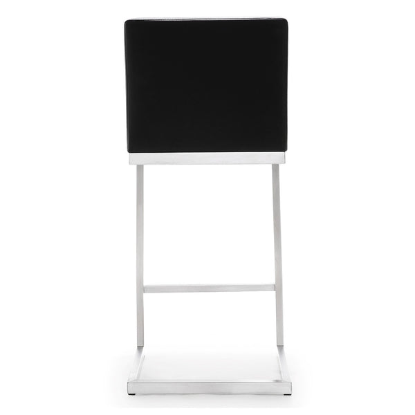 TOV Furniture Parma Performance Vegan Leather Counter Stool Set of 2 – Stylish Comfort for Modern Spaces Black TOV-K3604