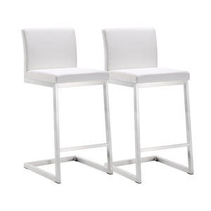 TOV Furniture Parma Performance Vegan Leather Counter Stool Set of 2 – Stylish Comfort for Modern Spaces White TOV-K3605