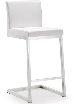 TOV Furniture Parma Performance Vegan Leather Counter Stool Set of 2 – Stylish Comfort for Modern Spaces White TOV-K3605