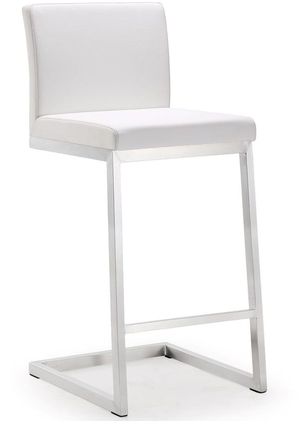 TOV Furniture Parma Performance Vegan Leather Counter Stool Set of 2 – Stylish Comfort for Modern Spaces White TOV-K3605