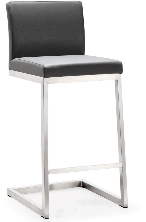 TOV Furniture Parma Performance Vegan Leather Counter Stool Set of 2 – Stylish Comfort for Modern Spaces Grey TOV-K3606