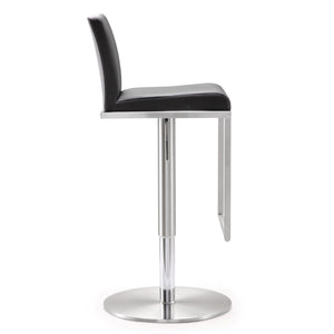 TOV Furniture Amalfi Performance Vegan Leather Adjustable Stool - Stylish Swivel Seating for Modern Spaces Black TOV-K3615