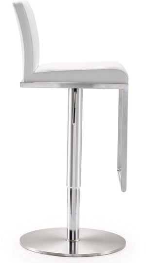 TOV Furniture Amalfi Performance Vegan Leather Adjustable Stool - Stylish Swivel Seating for Modern Spaces White TOV-K3617