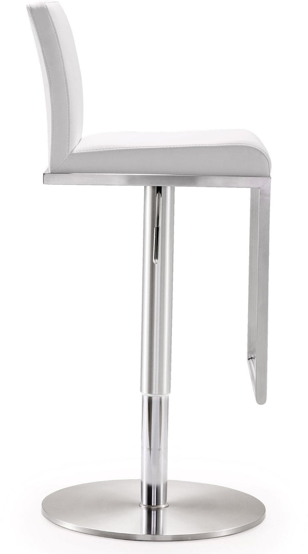 TOV Furniture Amalfi Performance Vegan Leather Adjustable Stool - Stylish Swivel Seating for Modern Spaces White TOV-K3617