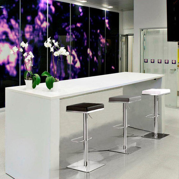 TOV Furniture Bari Adjustable Vegan Leather Stool with 360° Swivel, Stainless Steel Frame, Ideal for Modern Spaces TOV-K3621