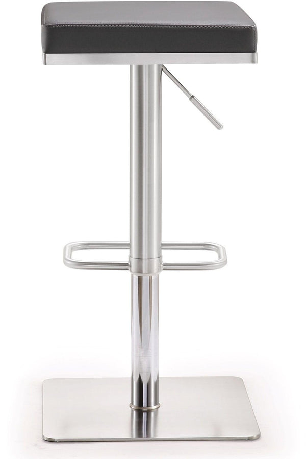 TOV Furniture Bari Adjustable Vegan Leather Stool with 360° Swivel, Stainless Steel Frame, Ideal for Modern Spaces TOV-K3621