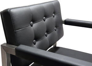 TOV Furniture Director Performance Vegan Leather Stool – Stylish Comfort with Stainless Steel X-Base for Any Space Black / Counter Height TOV-K3623