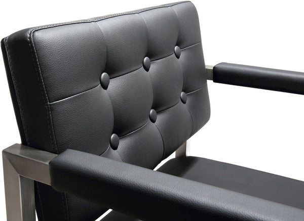 TOV Furniture Director Performance Vegan Leather Stool – Stylish Comfort with Stainless Steel X-Base for Any Space Black / Counter Height TOV-K3623