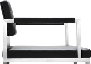 TOV Furniture Director Performance Vegan Leather Stool – Stylish Comfort with Stainless Steel X-Base for Any Space Black / Counter Height TOV-K3623