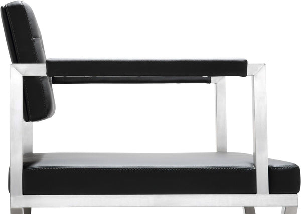 TOV Furniture Director Performance Vegan Leather Stool – Stylish Comfort with Stainless Steel X-Base for Any Space Black / Counter Height TOV-K3623