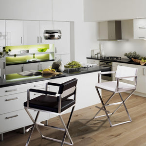 TOV Furniture Director Performance Vegan Leather Stool – Stylish Comfort with Stainless Steel X-Base for Any Space White / Counter Height TOV-K3624