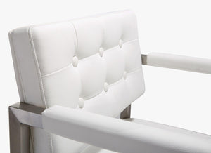 TOV Furniture Director Performance Vegan Leather Stool – Stylish Comfort with Stainless Steel X-Base for Any Space White / Counter Height TOV-K3624