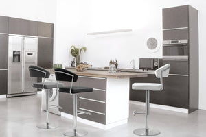 TOV Furniture Cosmo Adjustable Stool - Stylish Vegan Leather with Stainless Steel Frame for Modern Spaces Black TOV-K3627