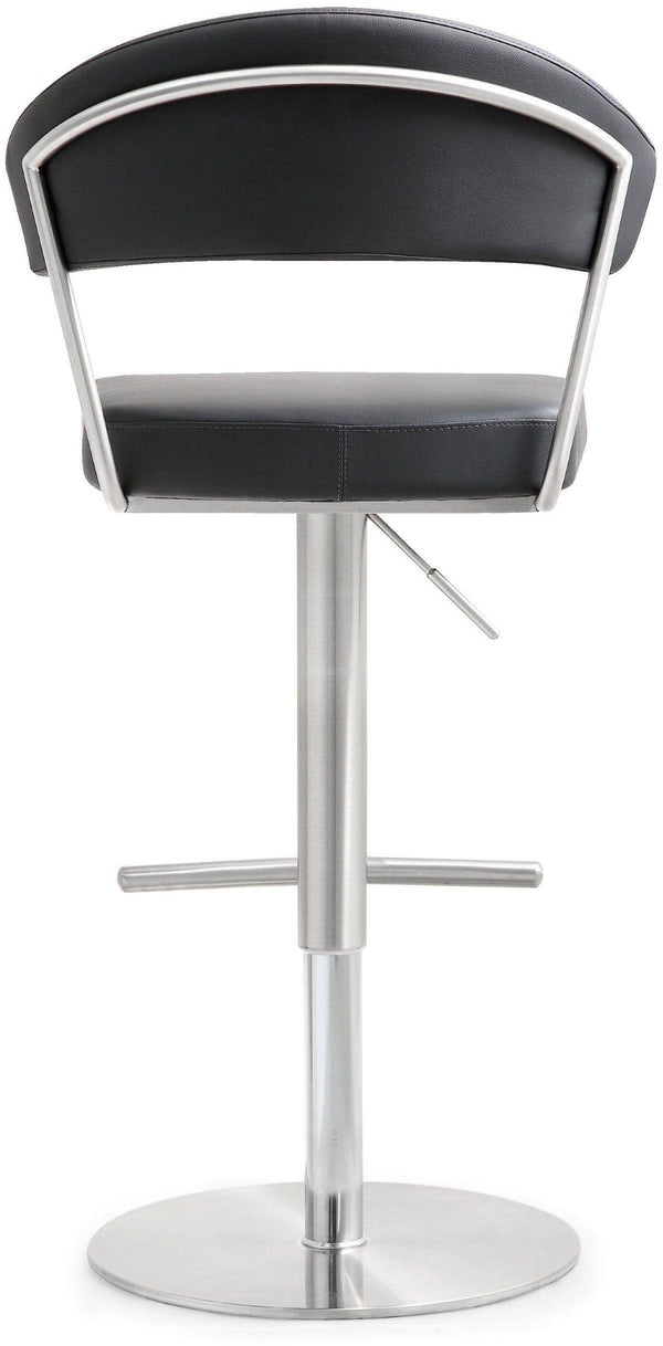TOV Furniture Cosmo Adjustable Stool - Stylish Vegan Leather with Stainless Steel Frame for Modern Spaces Black TOV-K3627