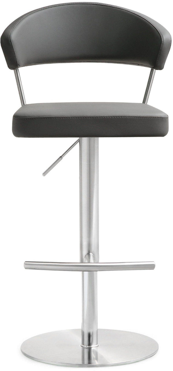 TOV Furniture Cosmo Adjustable Stool - Stylish Vegan Leather with Stainless Steel Frame for Modern Spaces Grey TOV-K3629