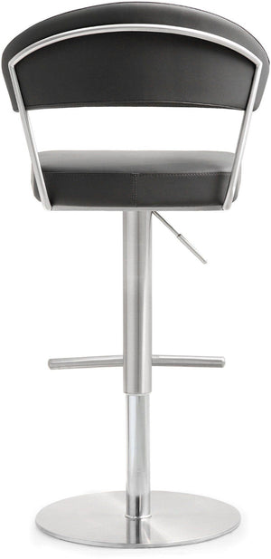 TOV Furniture Cosmo Adjustable Stool - Stylish Vegan Leather with Stainless Steel Frame for Modern Spaces Grey TOV-K3629