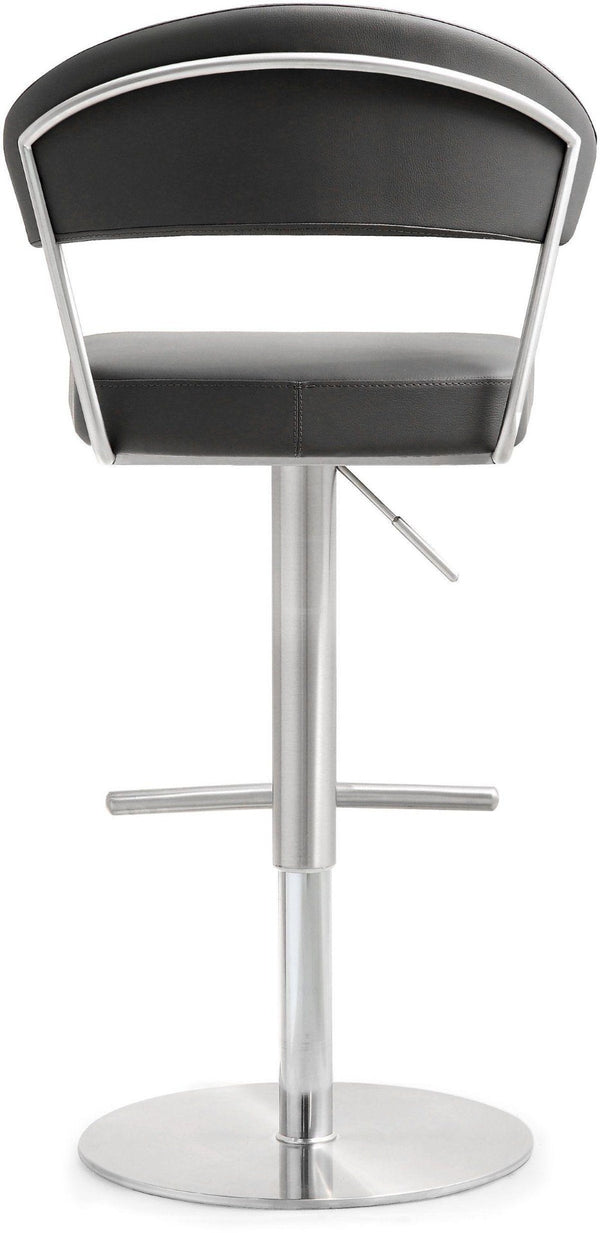 TOV Furniture Cosmo Adjustable Stool - Stylish Vegan Leather with Stainless Steel Frame for Modern Spaces Grey TOV-K3629