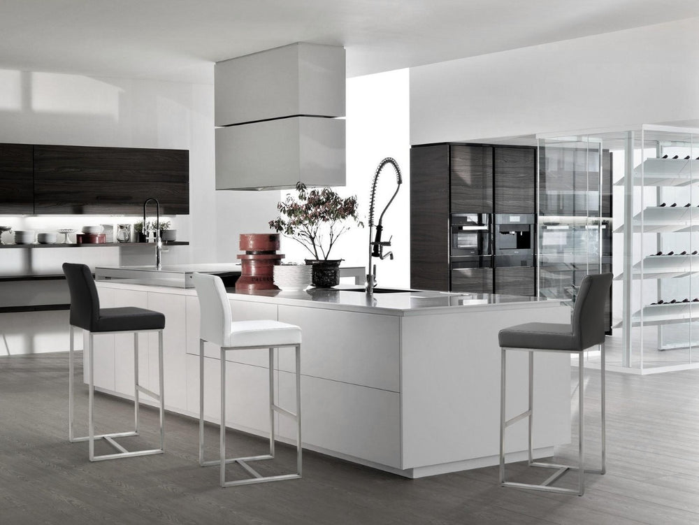 TOV Furniture Denmark Performance Vegan Leather Stools - Modern Design for Stylish Kitchens & Bars, Set of 2 Black / Counter Height TOV-K3633