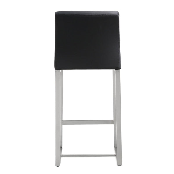 TOV Furniture Denmark Performance Vegan Leather Stools - Modern Design for Stylish Kitchens & Bars, Set of 2 Black / Counter Height TOV-K3633