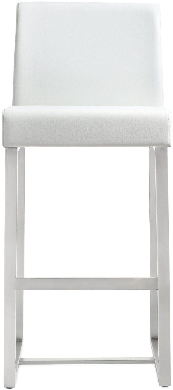 TOV Furniture Denmark Performance Vegan Leather Stools - Modern Design for Stylish Kitchens & Bars, Set of 2 White / Counter Height TOV-K3634