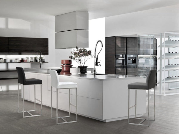 TOV Furniture Denmark Performance Vegan Leather Stools - Modern Design for Stylish Kitchens & Bars, Set of 2 Grey / Counter Height TOV-K3635