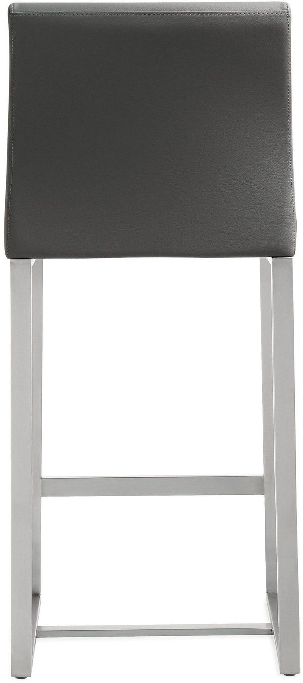 TOV Furniture Denmark Performance Vegan Leather Stools - Modern Design for Stylish Kitchens & Bars, Set of 2 Grey / Counter Height TOV-K3635