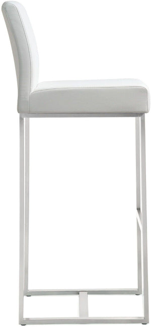 TOV Furniture Denmark Performance Vegan Leather Stools - Modern Design for Stylish Kitchens & Bars, Set of 2 White / Bar Height TOV-K3637