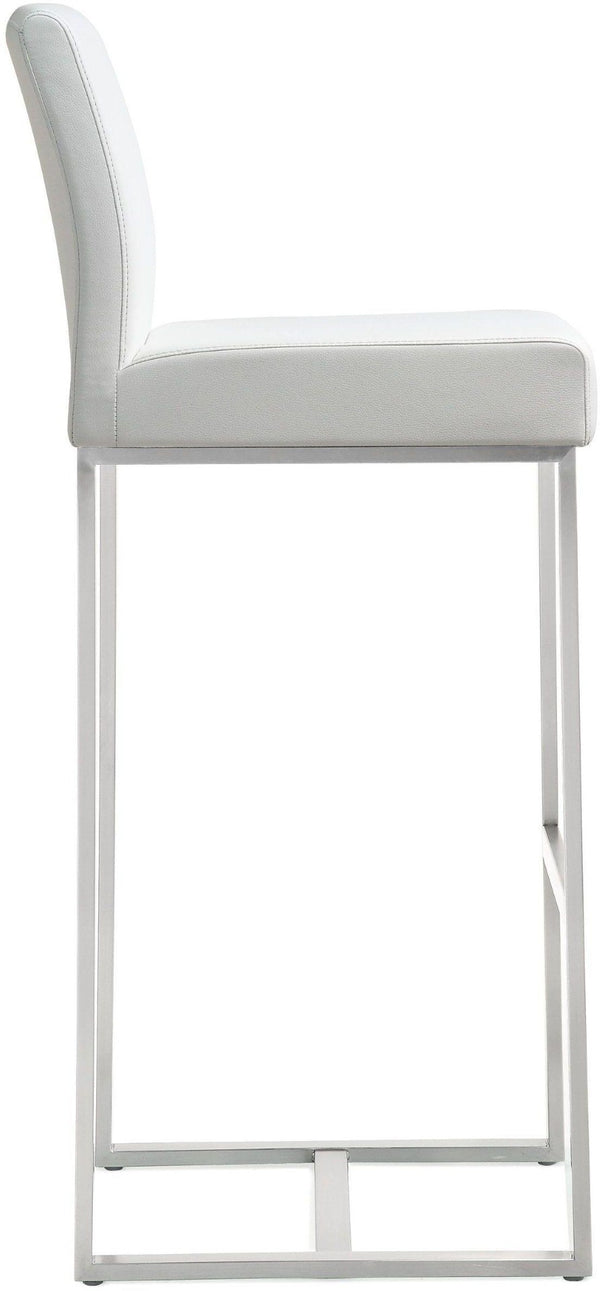 TOV Furniture Denmark Performance Vegan Leather Stools - Modern Design for Stylish Kitchens & Bars, Set of 2 White / Bar Height TOV-K3637