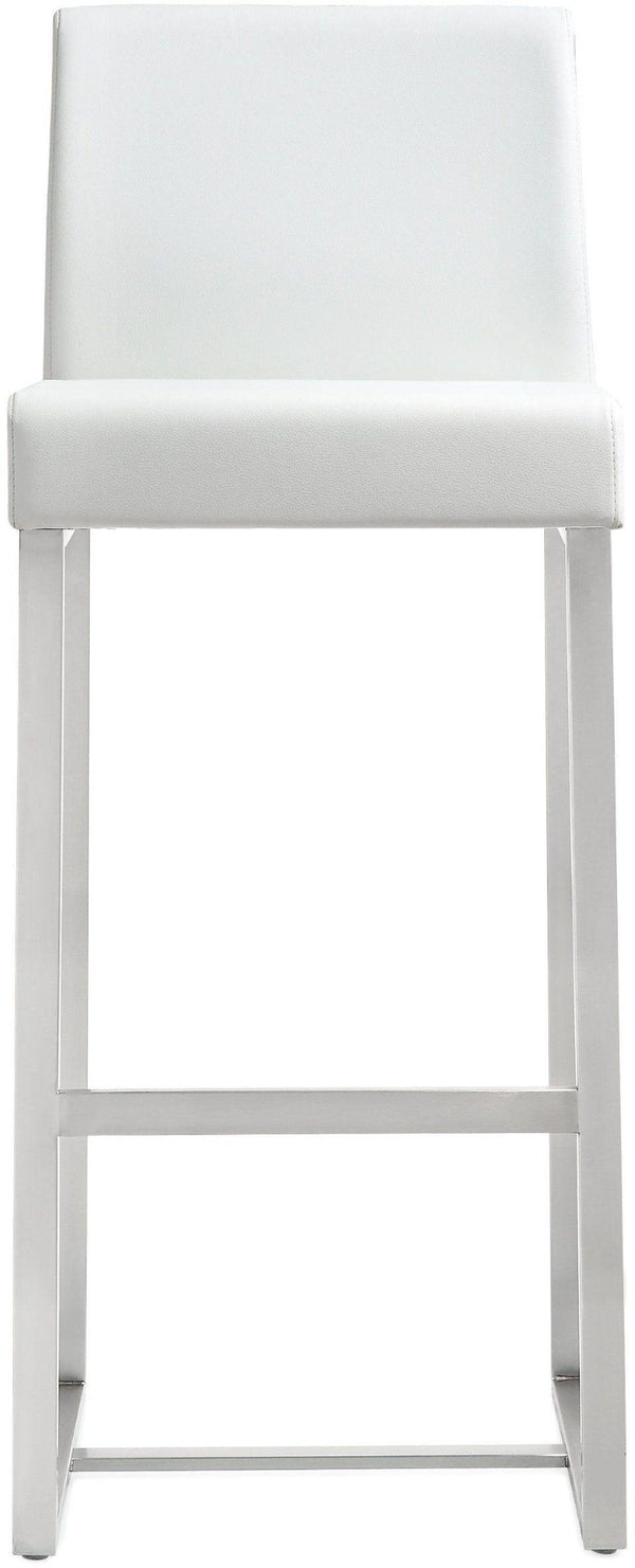 TOV Furniture Denmark Performance Vegan Leather Stools - Modern Design for Stylish Kitchens & Bars, Set of 2 White / Bar Height TOV-K3637