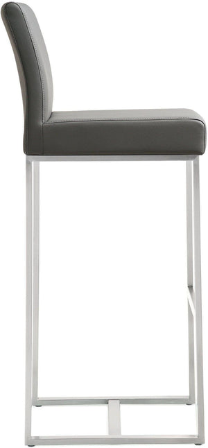 TOV Furniture Denmark Performance Vegan Leather Stools - Modern Design for Stylish Kitchens & Bars, Set of 2 Grey / Bar Height TOV-K3638