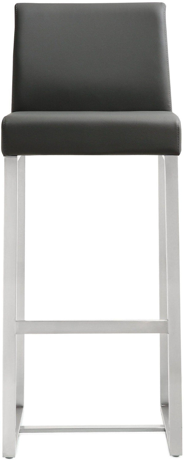 TOV Furniture Denmark Performance Vegan Leather Stools - Modern Design for Stylish Kitchens & Bars, Set of 2 Grey / Bar Height TOV-K3638