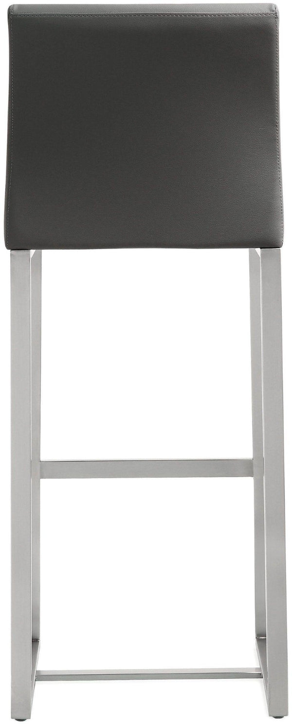TOV Furniture Denmark Performance Vegan Leather Stools - Modern Design for Stylish Kitchens & Bars, Set of 2 Grey / Bar Height TOV-K3638