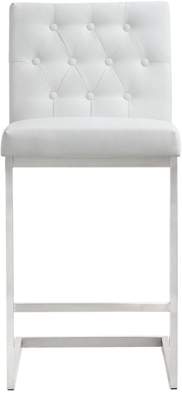 TOV Furniture Helsinki White Performance Vegan Leather Stool Set of 2 - Modern, Durable Comfort for Any Space Counter Height TOV-K3640