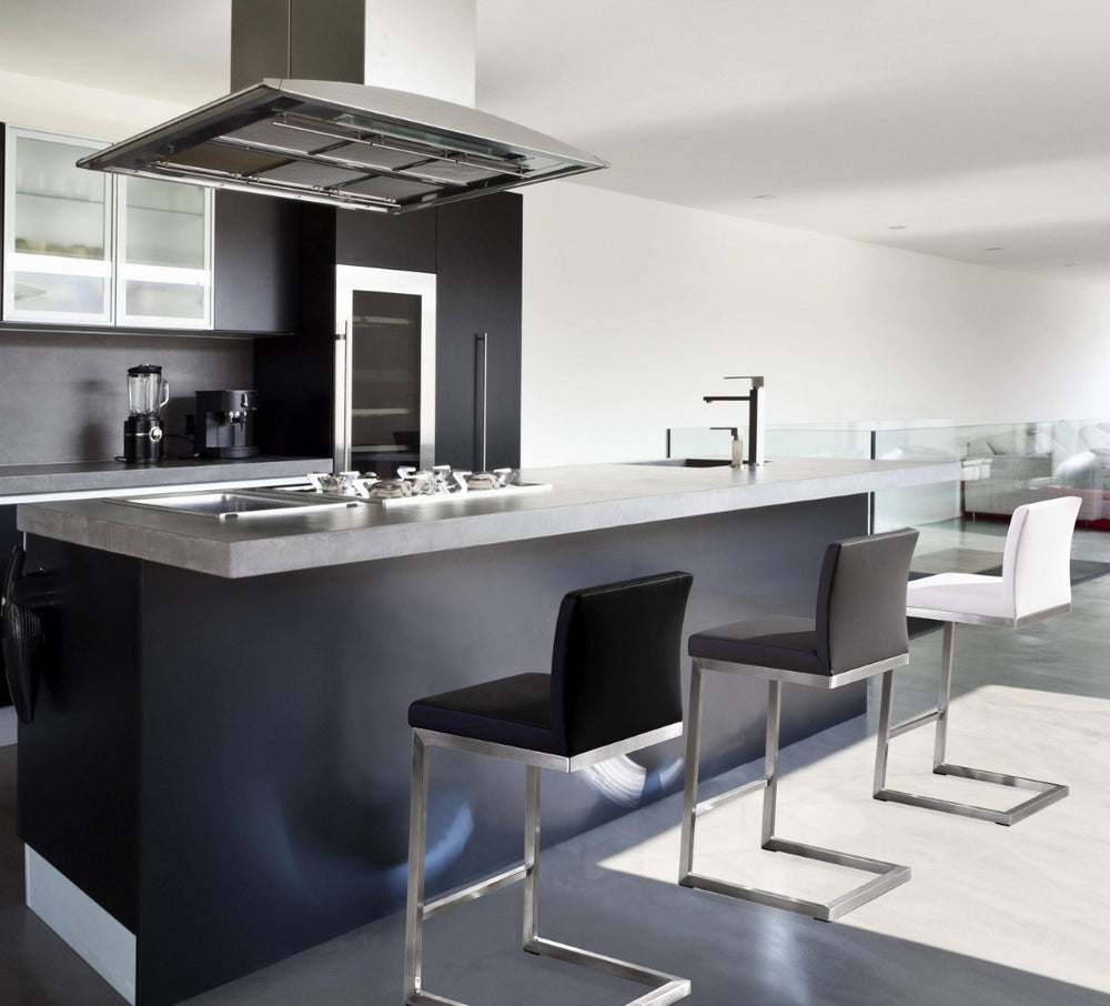 TOV Furniture Parma Performance Vegan Leather Counter Stool Set of 2 – Stylish Comfort for Modern Spaces Light Grey TOV-K3650