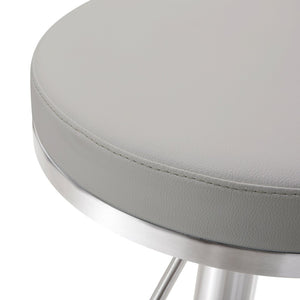 TOV Furniture Fano Performance Vegan Leather Adjustable Barstool with 360° Swivel and Stainless Steel Frame Light Grey TOV-K3653