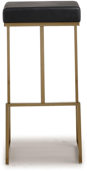 TOV Furniture Ferrara Modern Vegan Leather Barstool Set of 2 - Gold Steel Frame, Liquid-Repellent Upholstery TOV-K3663