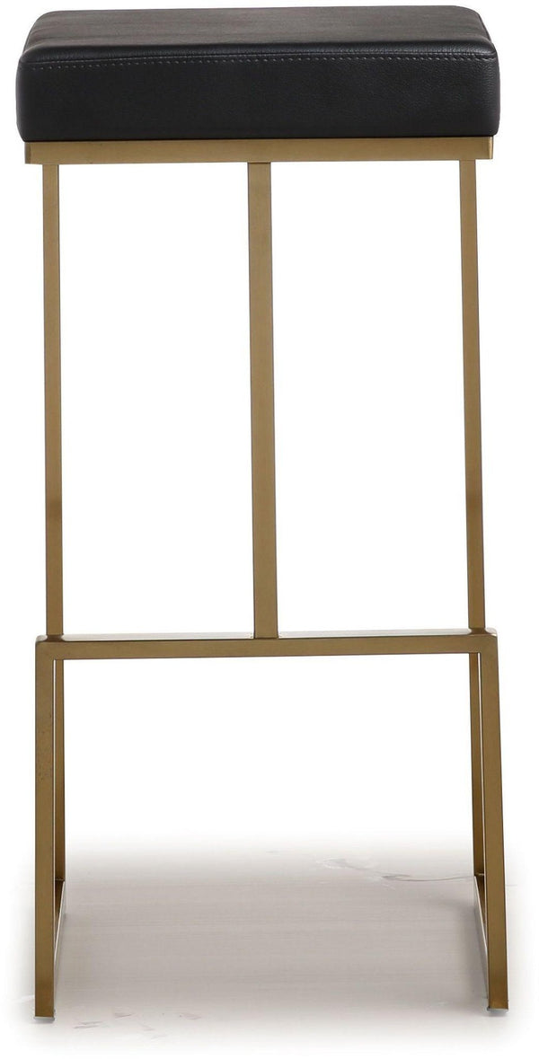 TOV Furniture Ferrara Modern Vegan Leather Barstool Set of 2 - Gold Steel Frame, Liquid-Repellent Upholstery TOV-K3663