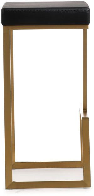 TOV Furniture Ferrara Modern Vegan Leather Barstool Set of 2 - Gold Steel Frame, Liquid-Repellent Upholstery TOV-K3663