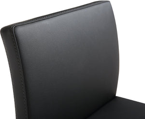 TOV Furniture Parma Contemporary Vegan Leather Counter Stools - Set of 2 with Gold Stainless Steel Frame Black TOV-K3665