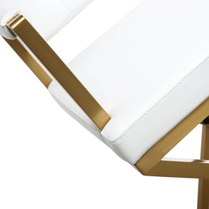 TOV Furniture Director Performance Vegan Leather Stool - Luxurious Design with Gold Base for Modern Spaces White / Counter Height TOV-K3668