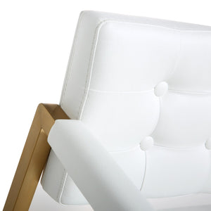 TOV Furniture Director Performance Vegan Leather Stool - Luxurious Design with Gold Base for Modern Spaces White / Counter Height TOV-K3668