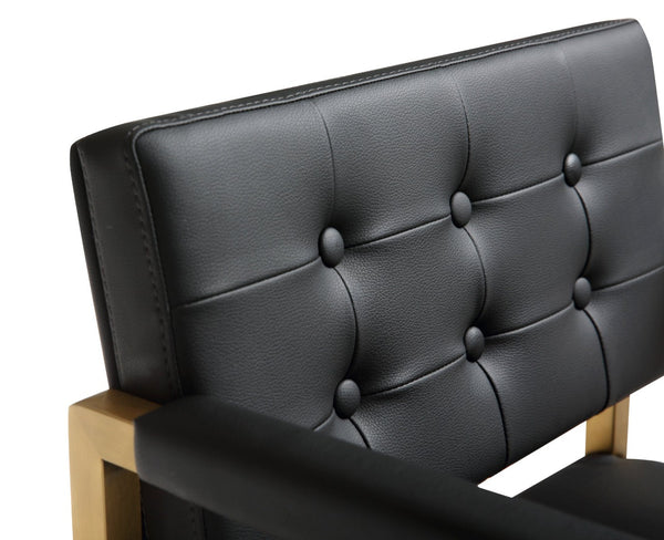 TOV Furniture Director Performance Vegan Leather Stool - Luxurious Design with Gold Base for Modern Spaces Black / Bar Height TOV-K3669