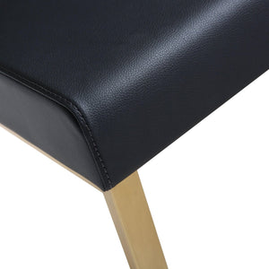 TOV Furniture Denmark Vegan Leather Counter Stool Set with Gold Base – Luxe Comfort for Modern Spaces Black / Bar Height TOV-K3673