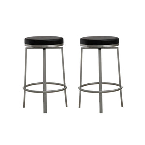 TOV Furniture Pratt Performance Vegan Leather Swivel Counter Stools - Modern Comfort for Home or Business Use Black TOV-K3675
