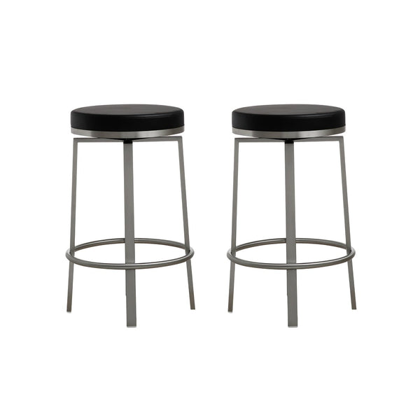 TOV Furniture Pratt Performance Vegan Leather Swivel Counter Stools - Modern Comfort for Home or Business Use Black TOV-K3675