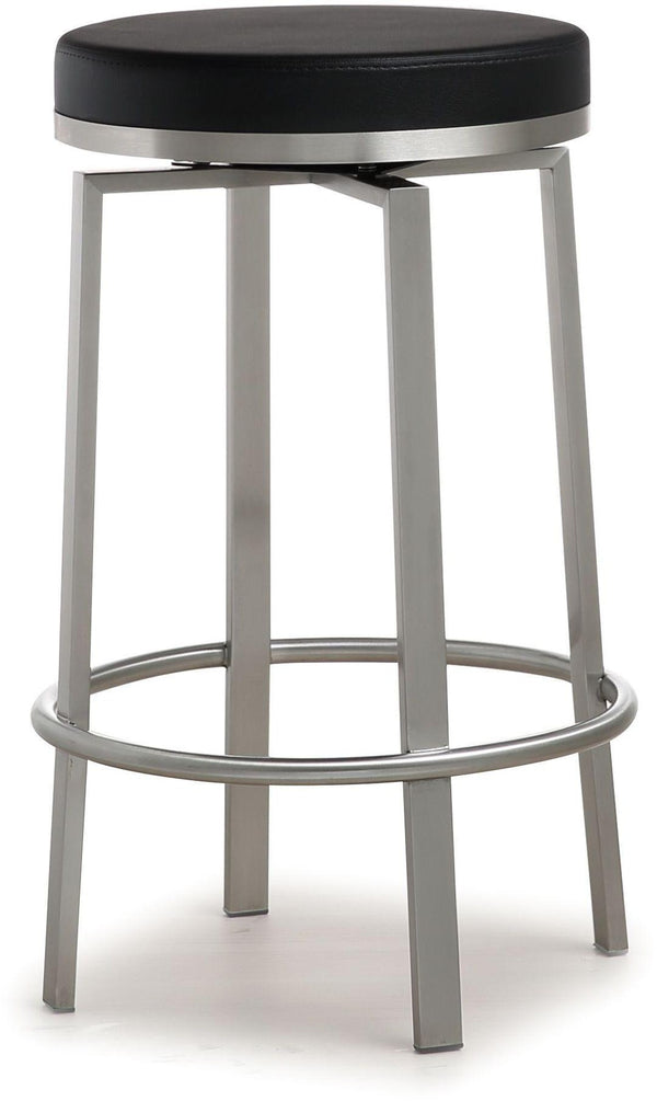 TOV Furniture Pratt Performance Vegan Leather Swivel Counter Stools - Modern Comfort for Home or Business Use Black TOV-K3675