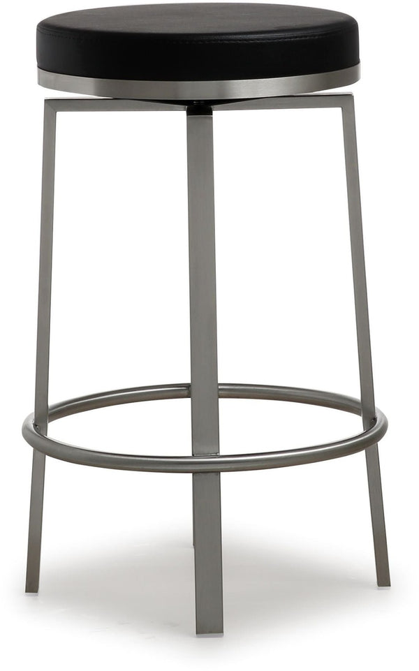 TOV Furniture Pratt Performance Vegan Leather Swivel Counter Stools - Modern Comfort for Home or Business Use Black TOV-K3675